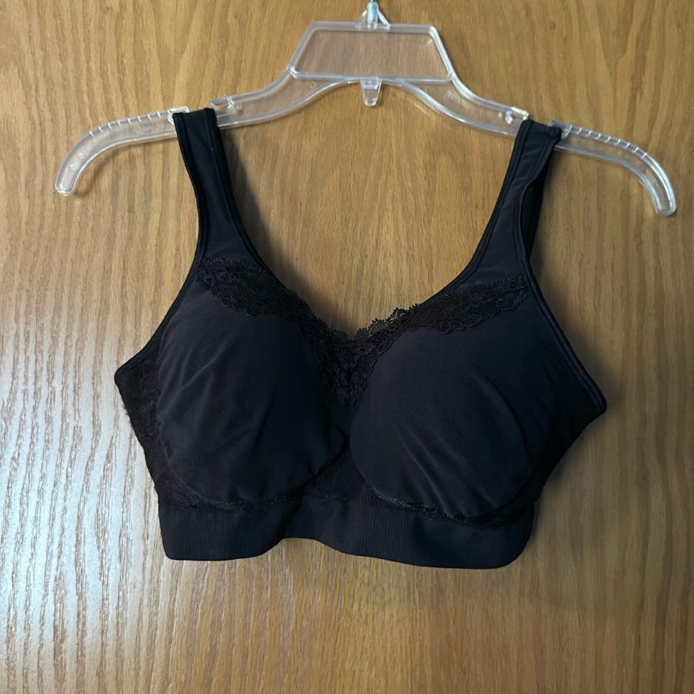 Elegant Black Lace Trim Bralette by Bali